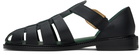 VINNY’s Black Fisherman Sandals