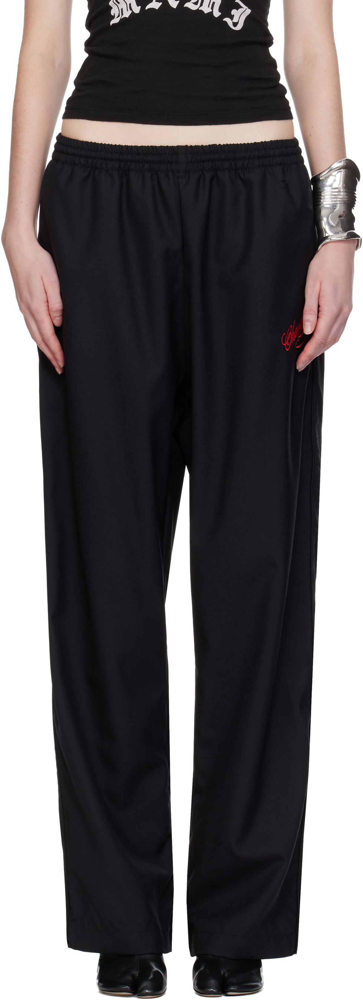 WILLY CHAVARRIA Black Ruff Rider Track Pants
