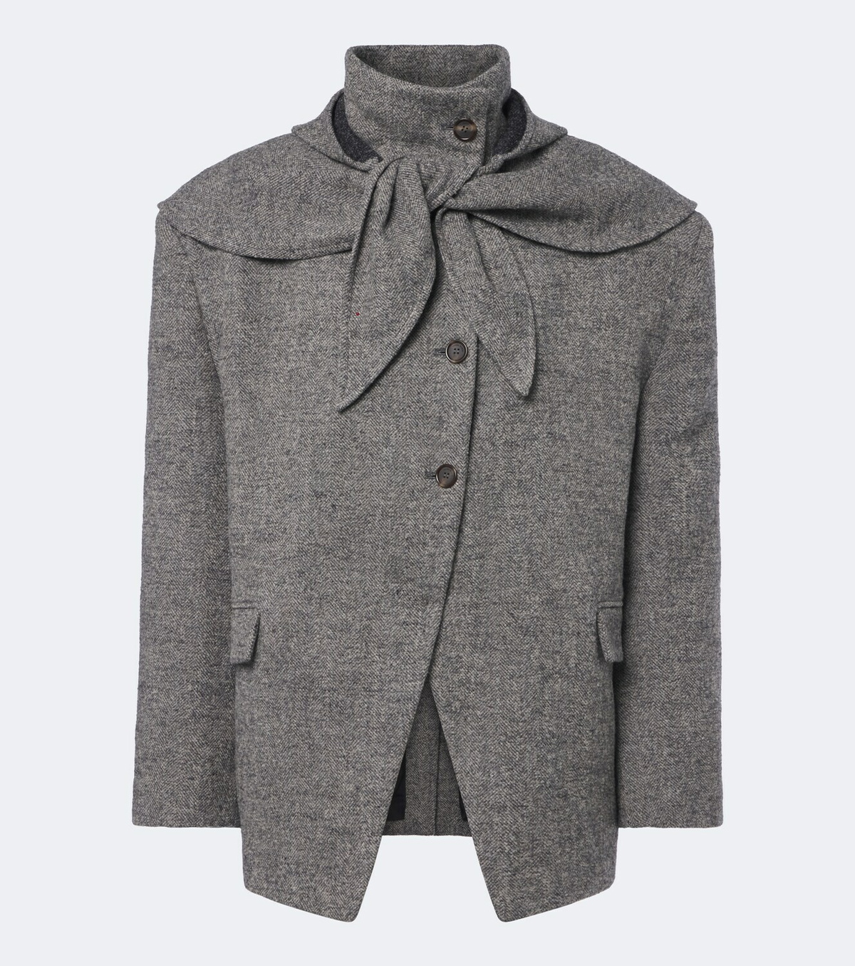 Magda Butrym Herringbone wool and cashmere-blend blazer