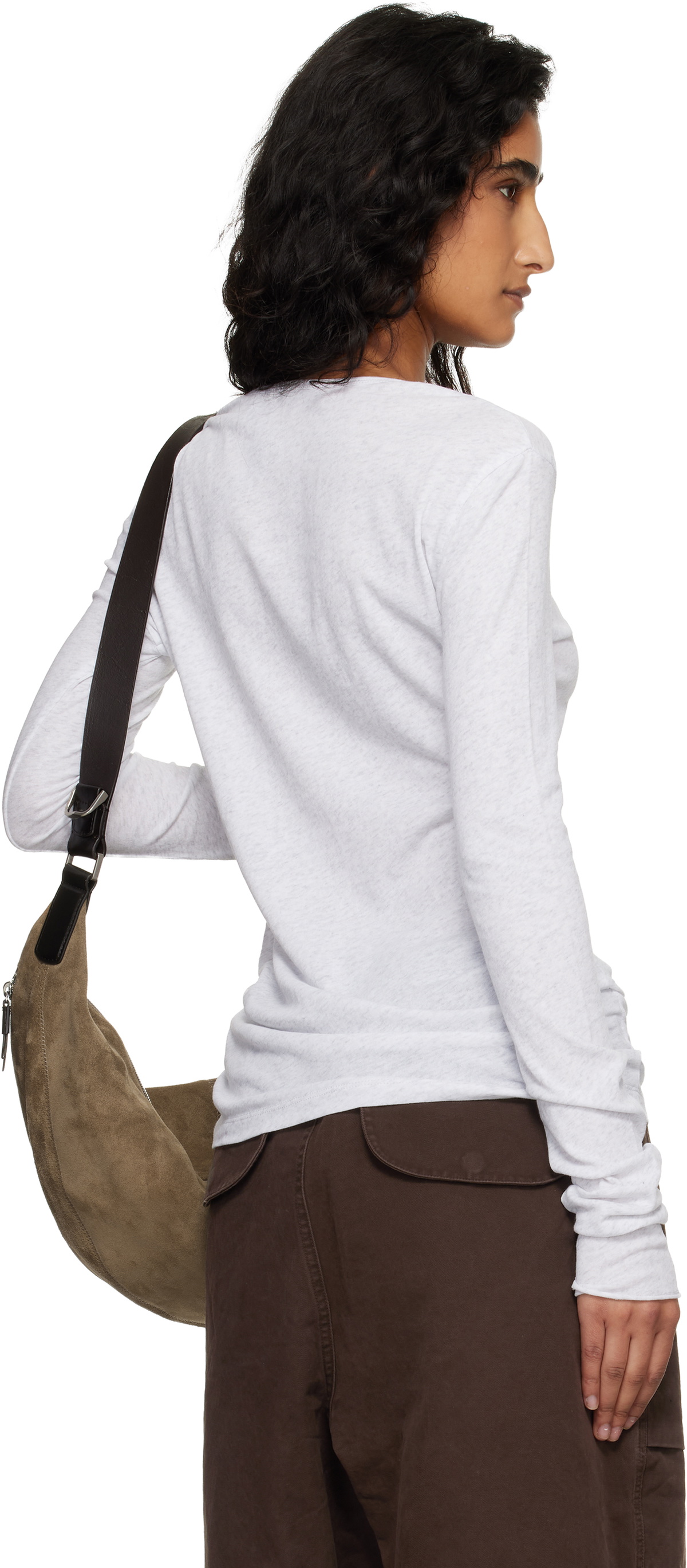 Entire Studios Gray Sheer Long Sleeve T-shirt