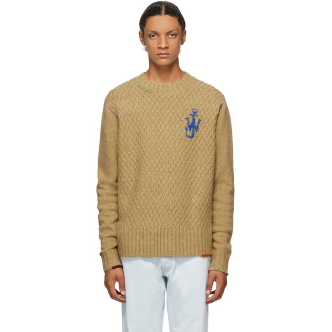 Photo: JW Anderson Brown Knit Crewneck Sweater