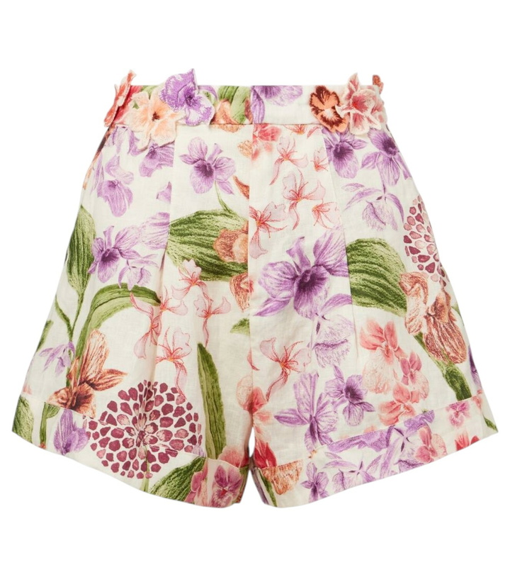 Photo: Agua by Agua Bendita Floral high-rise linen shorts