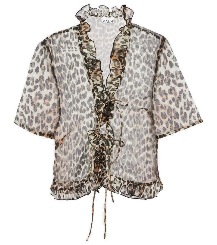 Photo: Ganni Leopard-print chiffon blouse