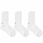 WTAPS Men's Skivvies Sock - 3-Pack in White