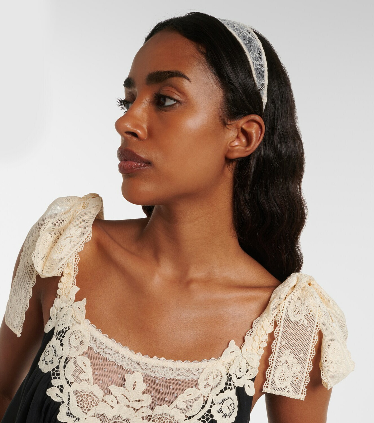 Jennifer Behr Thalia silk lace headband