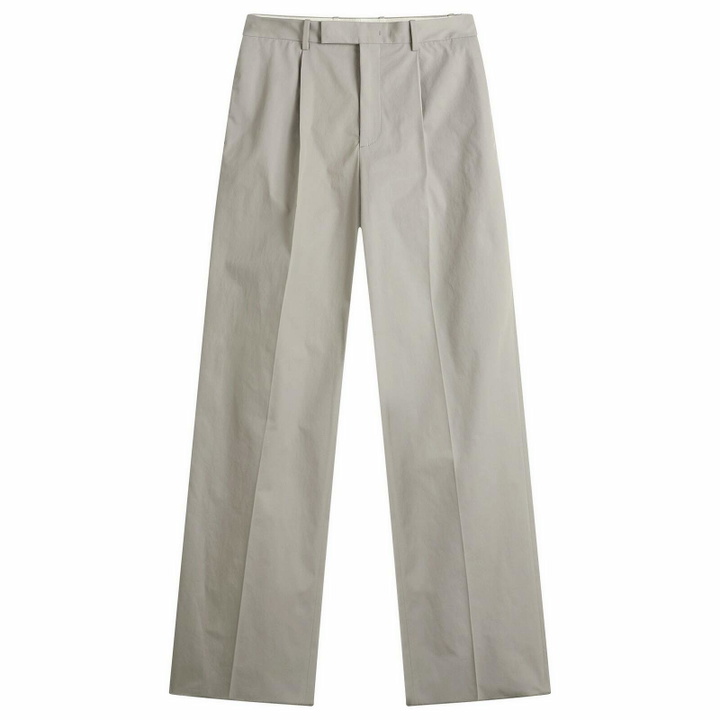 Photo: Jil Sander Men's Cotton Pleated Trouser in Ash Grey