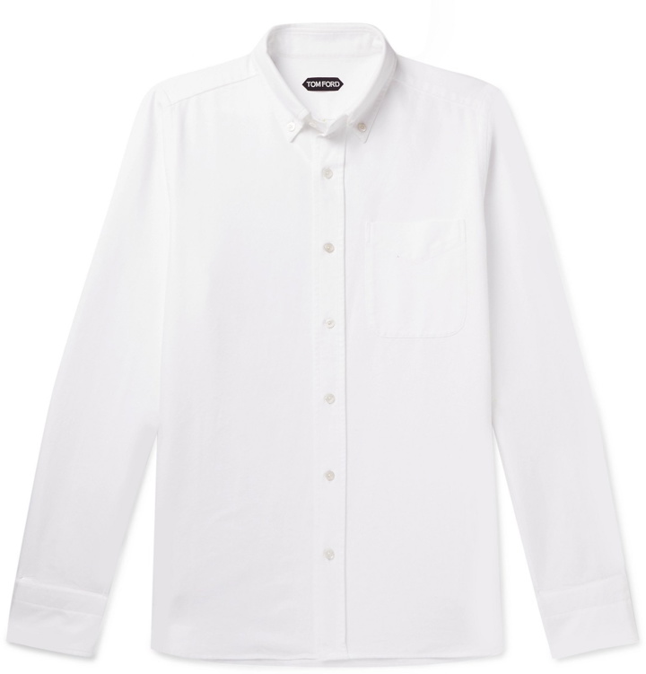 Photo: TOM FORD - White Slim-Fit Cotton Oxford Shirt - White