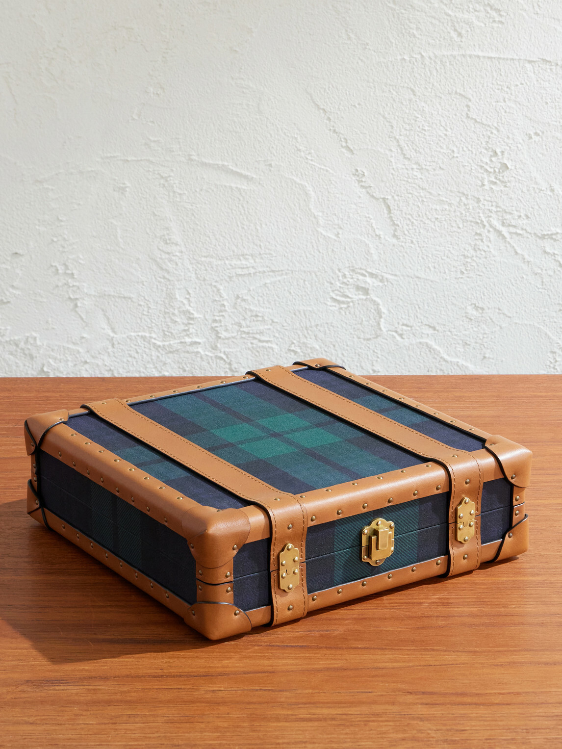 Ralph Lauren Home - Sawyer Leather-Trimmed Checked Canvas Tic-Tac-Toe Set