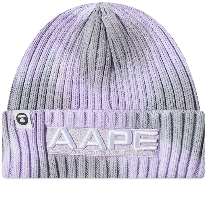 Photo: Men's AAPE Bleached Dyed Beanie in Purple