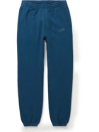 7 DAYS ACTIVE - Monday Logo-Print Organic Cotton-Jersey Sweatpants - Blue