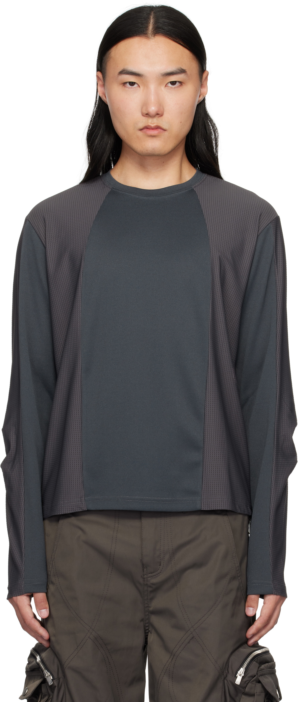 FFFPOSTALSERVICE Gray Diffraction Knit Longsleeve T-shirt
