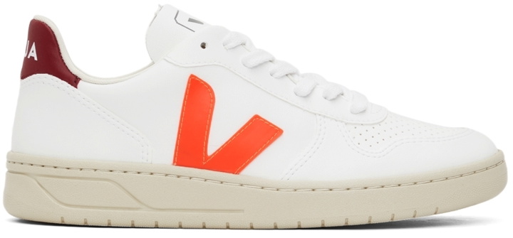 Photo: Veja White & Orange V-10 Vegan Sneakers