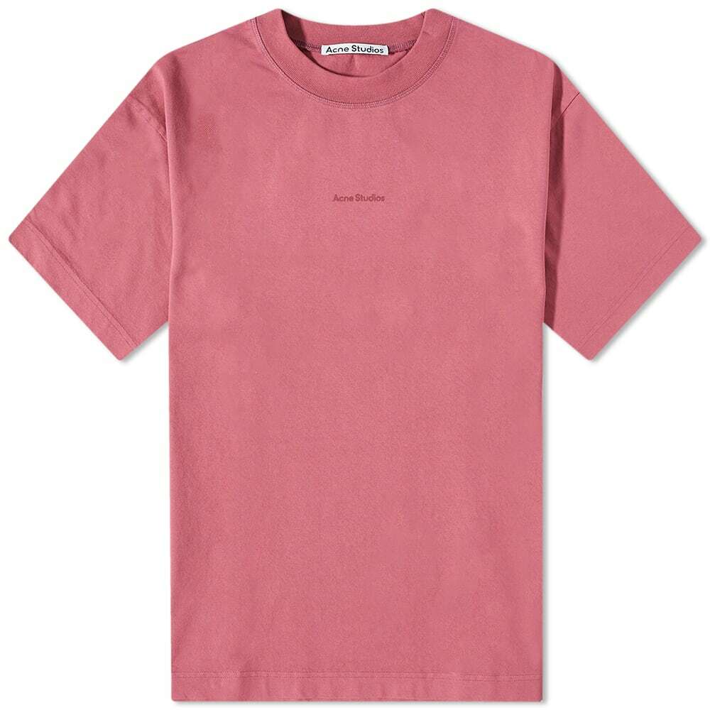 Acne Studios Men's Extorr Stamp Logo T-Shirt in Old Pink