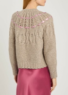 Loveshackfancy Clementian Bow-appliquéd Alpaca-blend Cardigan Cream