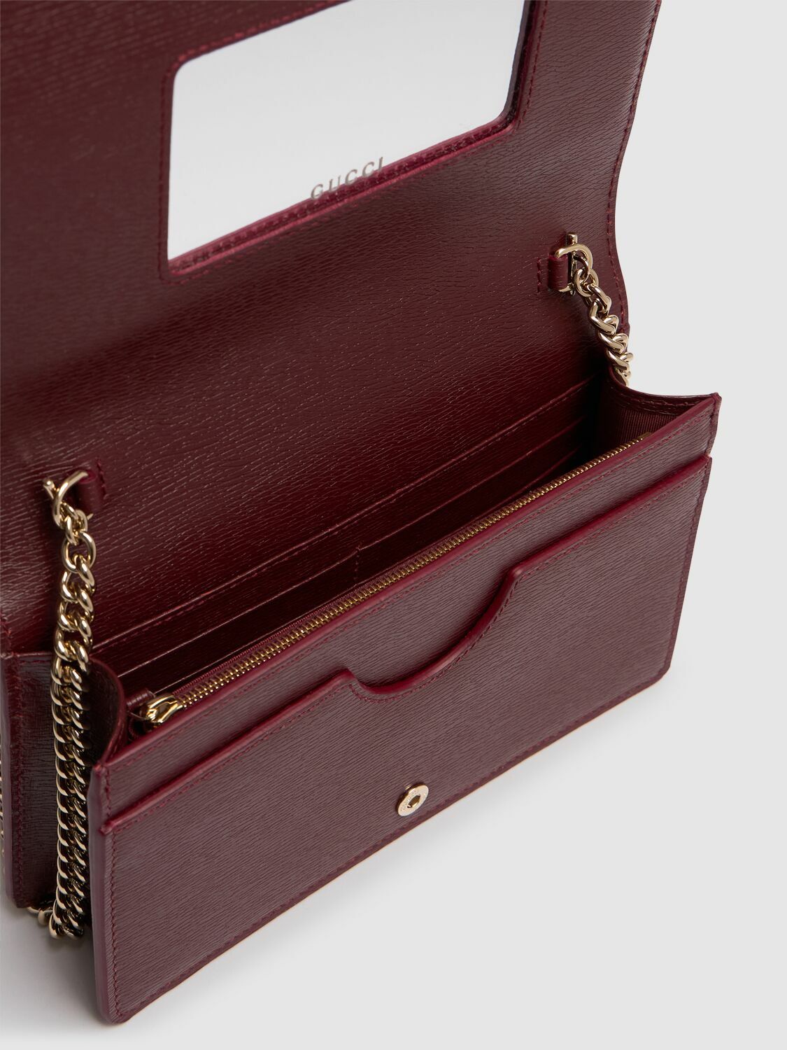 GUCCI Gucci Script Leather Chain Wallet Gucci