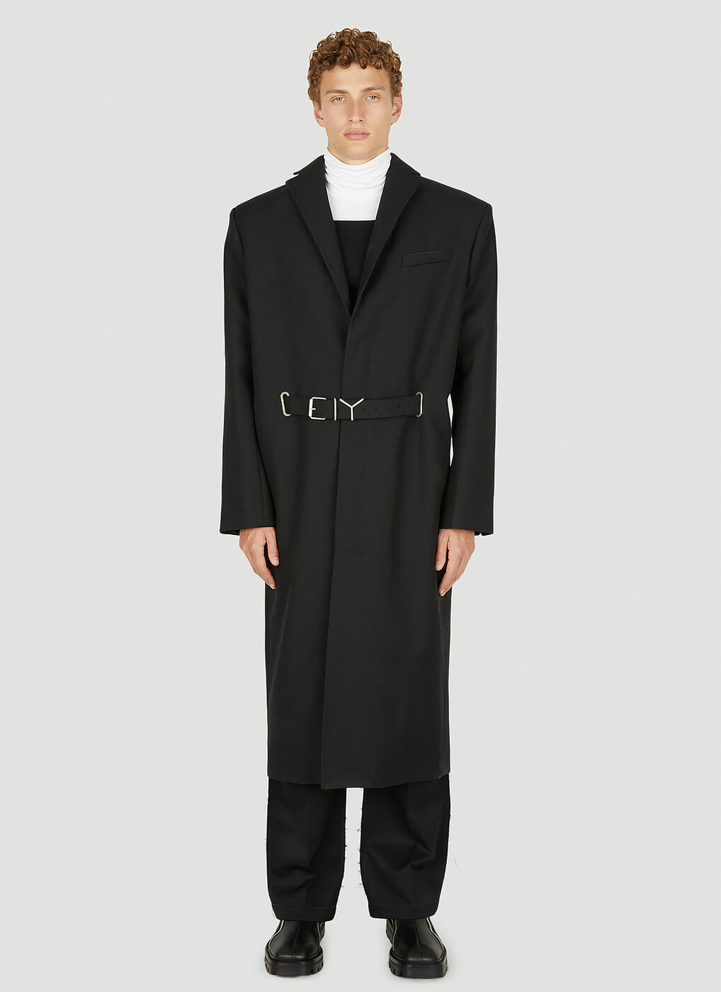 Y Belt Coat in Black Y/Project