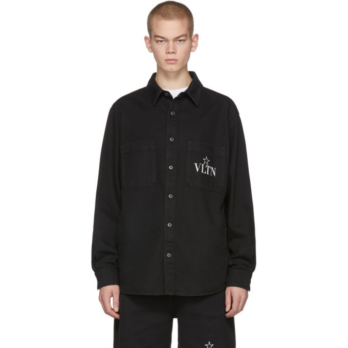 Photo: Valentino Black VLTN Star Denim Shirt