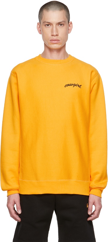 Photo: Cowgirl Blue Co Yellow Script Sweatshirt