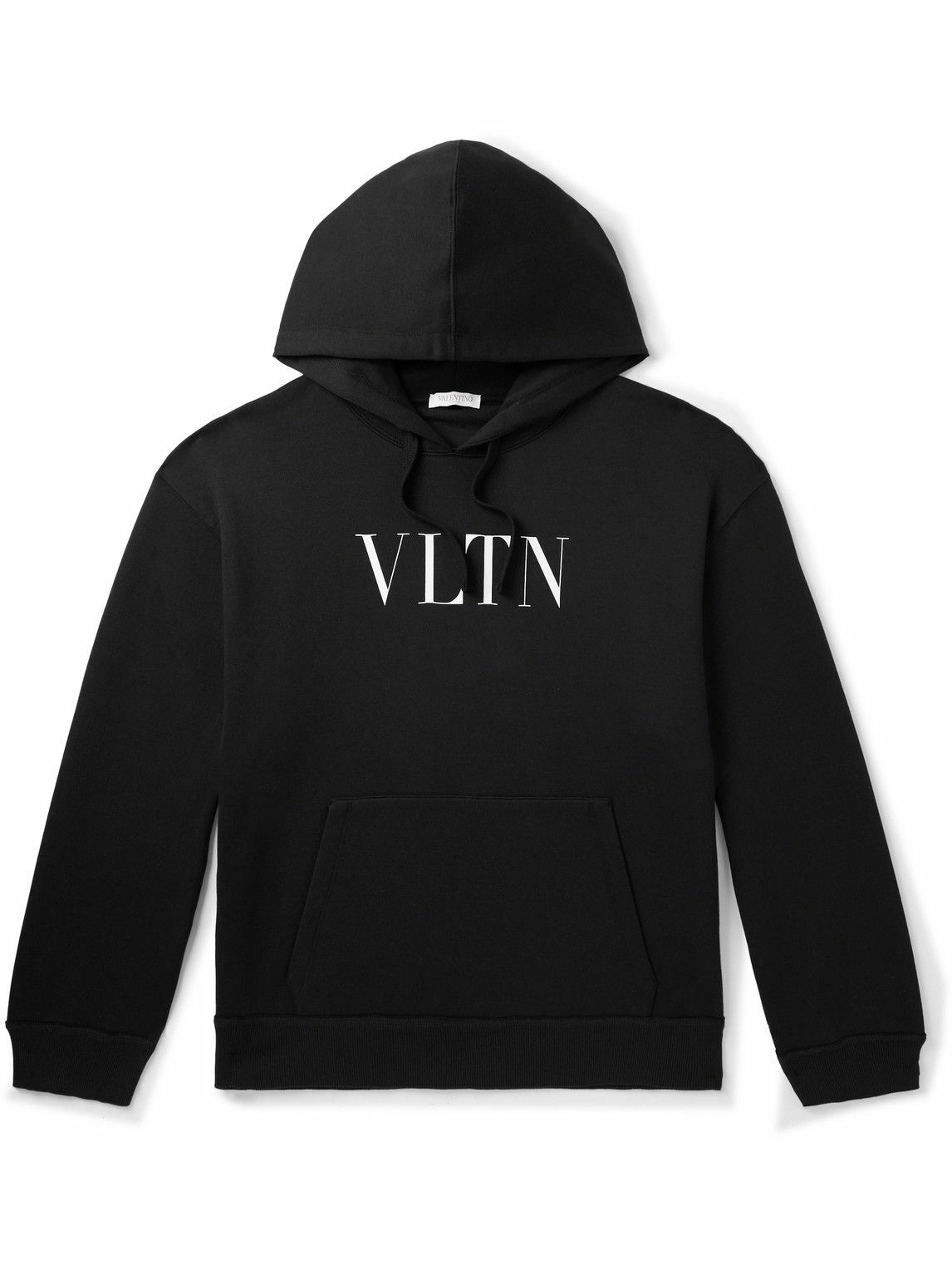 Valentino Garavani - Logo-Print Cotton-Blend Jersey Hoodie - Black