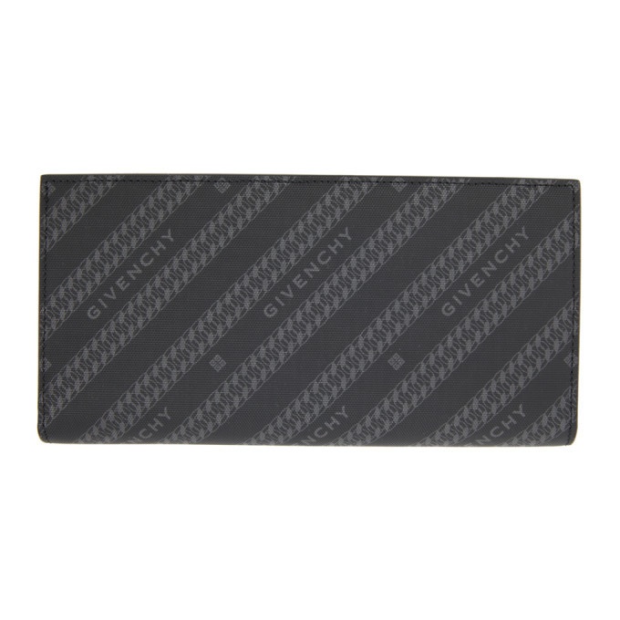 Photo: Givenchy Black and Grey Diagonal Logo Continental Wallet