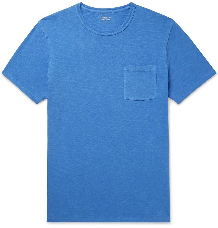Photo: J.Crew - Garment-Dyed Slub Cotton-Jersey T-Shirt - Blue