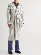 TEKLA - Striped Organic Cotton-Terry Robe - Green