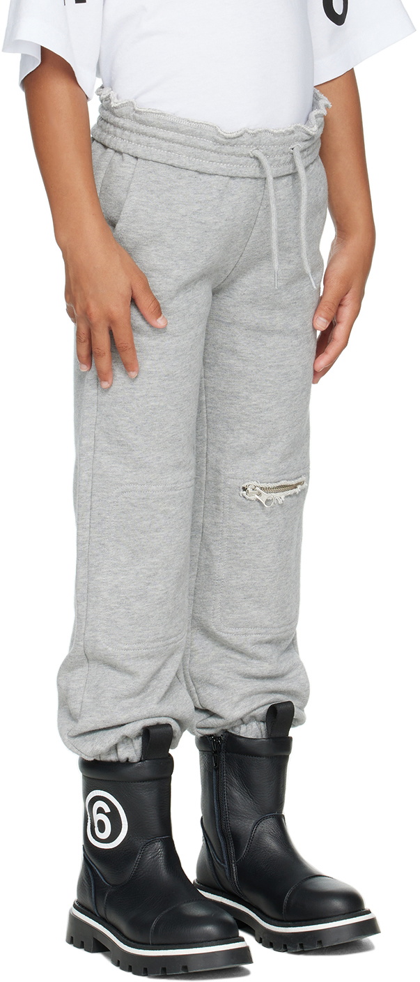 MM6 Maison Margiela Kids Gray Zip Vent Track Pants MM6 Maison Margiela