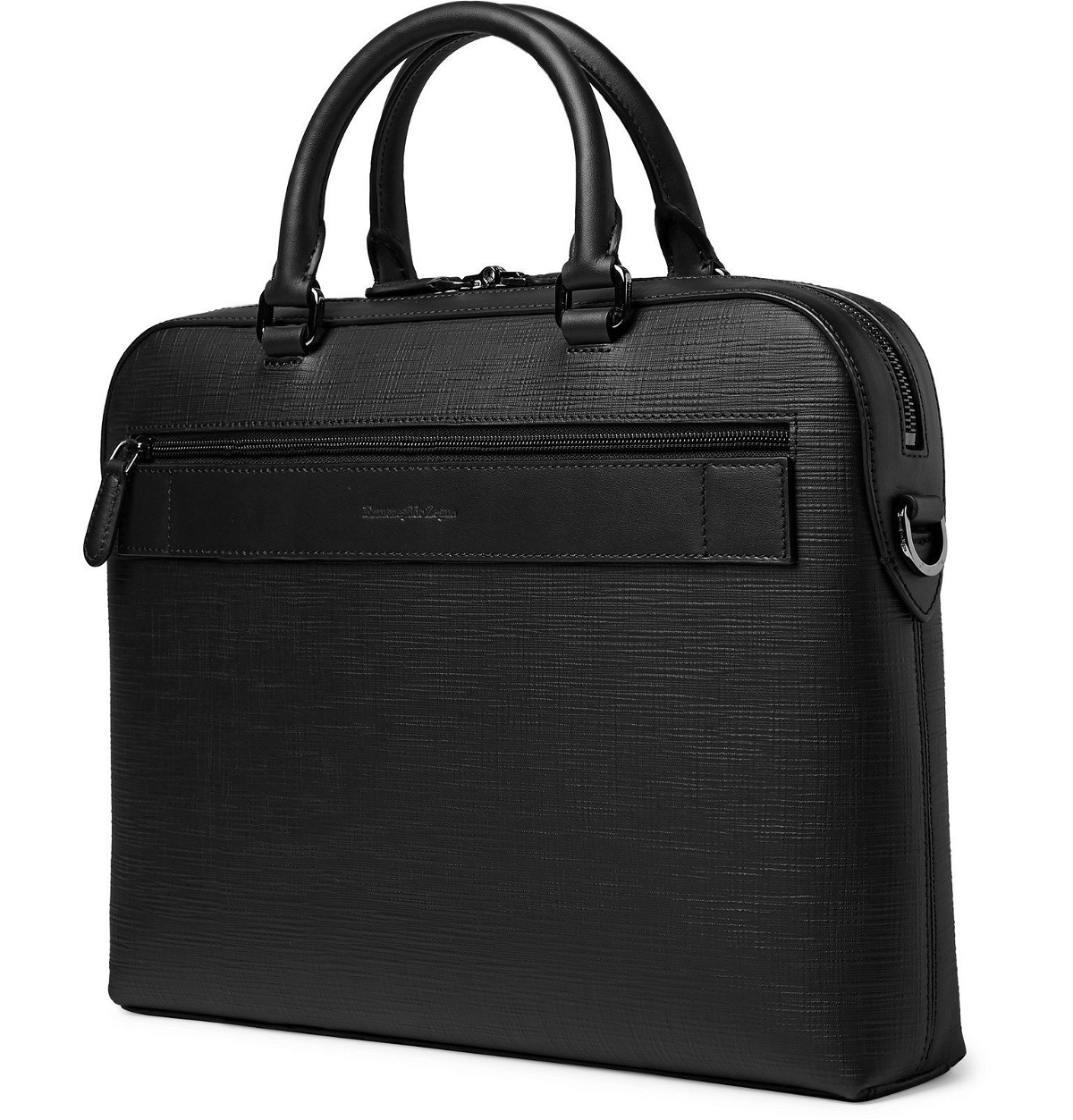 Ermenegildo Zegna - Cross-Grain Leather Briefcase - Black Ermenegildo Zegna