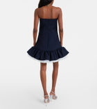 Shushu/Tong Bow-detail ruffled wool minidress