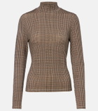 Veronica Beard Nate houndstooth jersey top