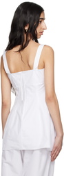 Carven White Heavy Poplin Top