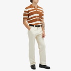 Percival Men's Paros Stripe Polo Shirt in Tan/Ecru