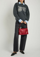 Anine Bing Spencer Printed Cotton Sweatshirt Black