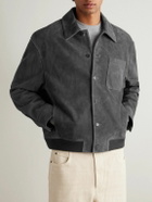 FRAME - Suede Bomber Jacket - Black