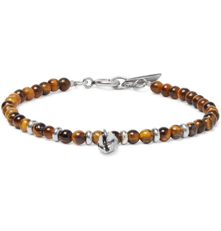 Photo: Isabel Marant - Silver-Tone and Tiger's Eye Beaded Bracelet - Brown