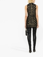 BALMAIN - Sleeveless Zebra Print Knit Short Dress