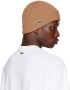 Lacoste Beige Wool Beanie