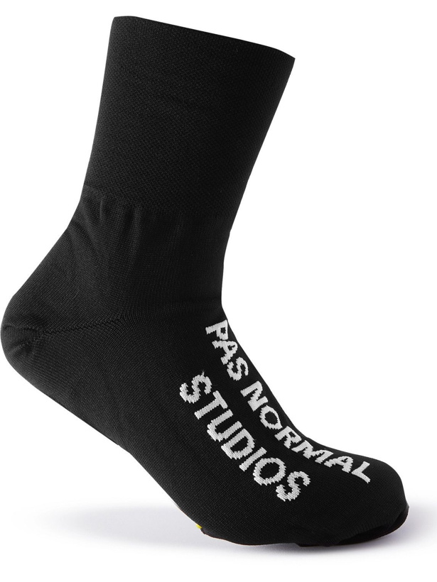 Photo: Pas Normal Studios - Logo-Jacquard Stretch-Jersey Cycling Socks - Black