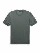 Incotex - Zanone Slim-Fit Cashmere and Silk-Blend T-Shirt - Blue