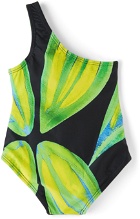 Louisa Ballou SSENSE Exclusive Kids Black & Green Graphic Swimsuit