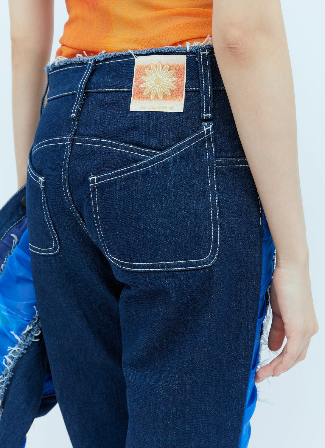 Paula Canovas del Vas Mesh Construction Denim Jeans