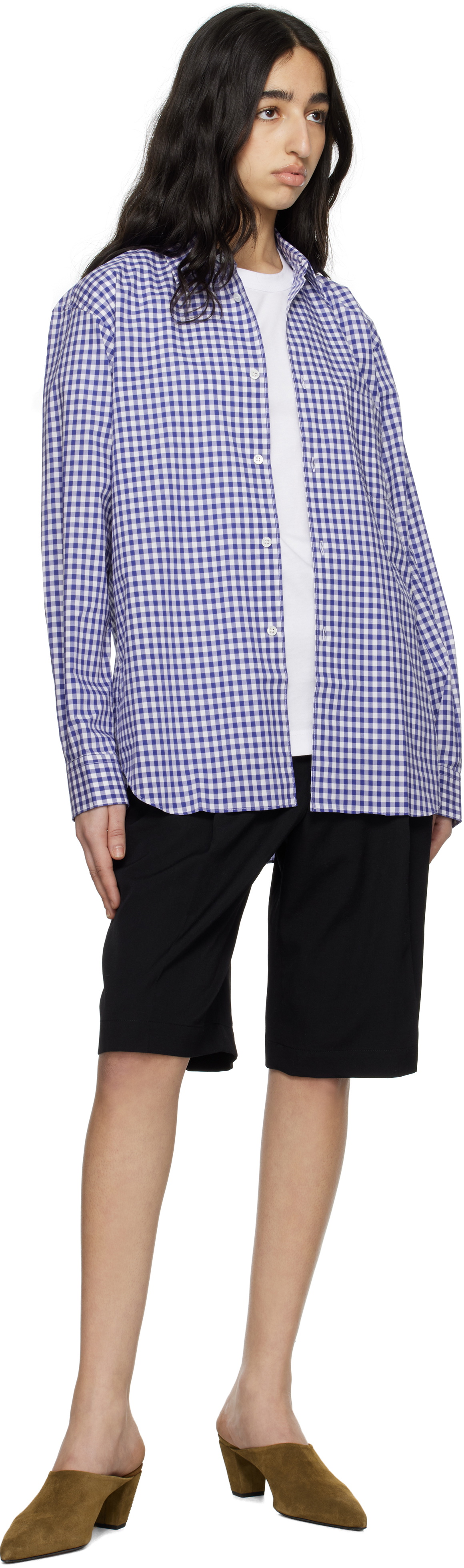 Comme des Garçons Shirt Blue & White Gingham Shirt