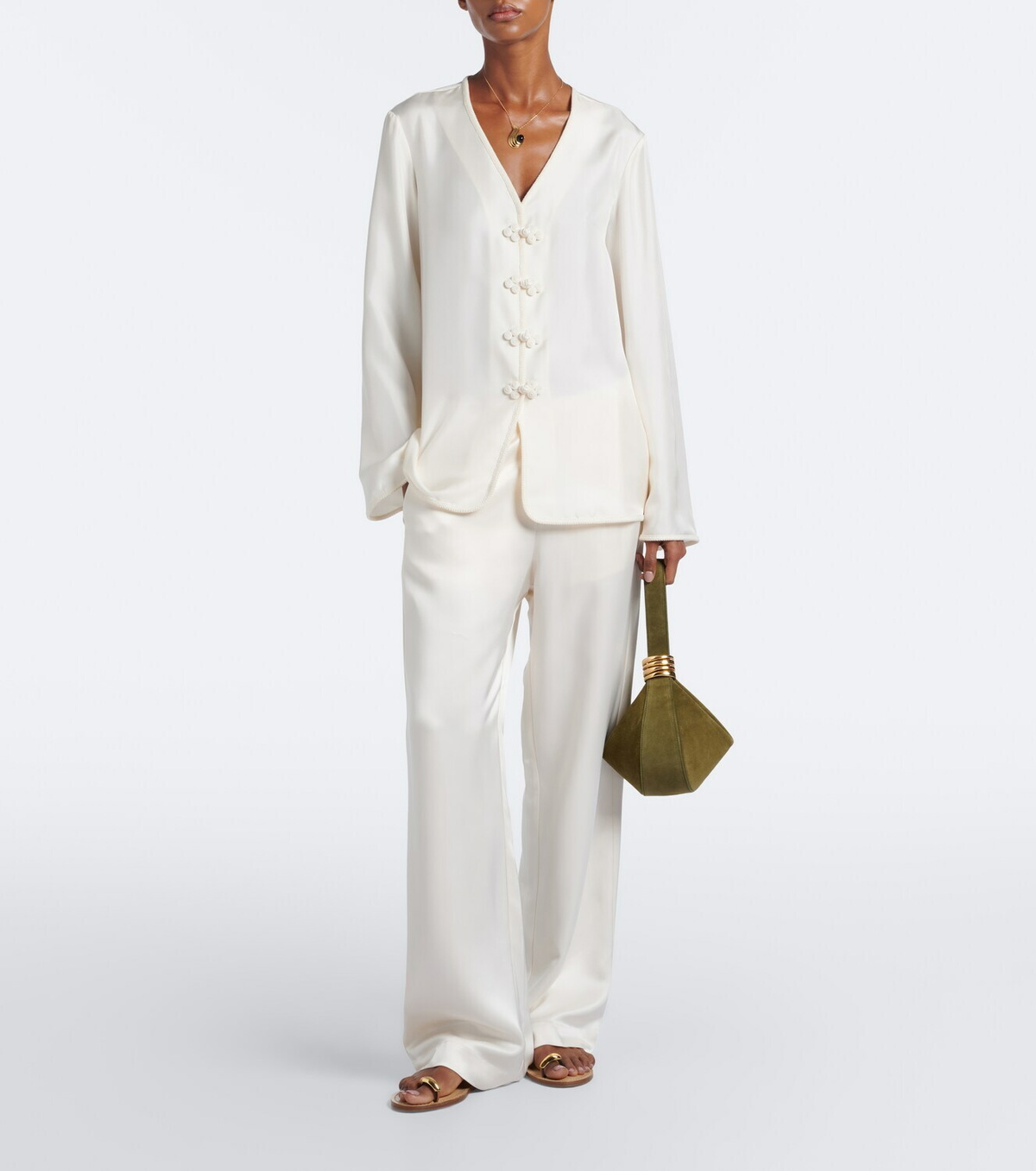 Amanu Zambia Ring Small suede top-handle bag