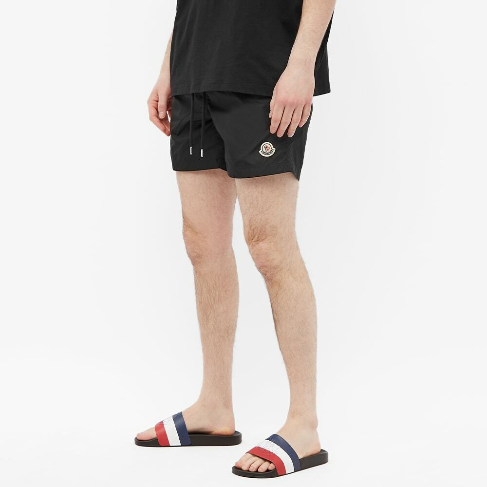 Moncler Men's Logo Zip Pocket Swim Shorts in Black