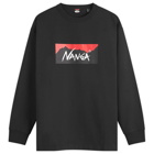 Nanga Men's Long Sleeve Eco Hybrid Box Logo T-Shirt in Black