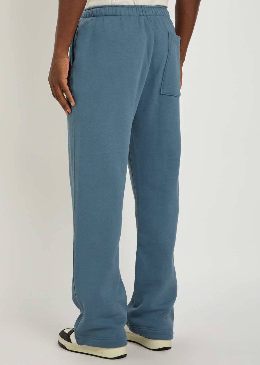 Nahmias Flower Trip Printed Straight-leg Sweatpants Blue