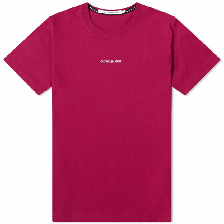 Photo: Calvin Klein Men's Micro Branding Essential T-Shirt in Dark Clove