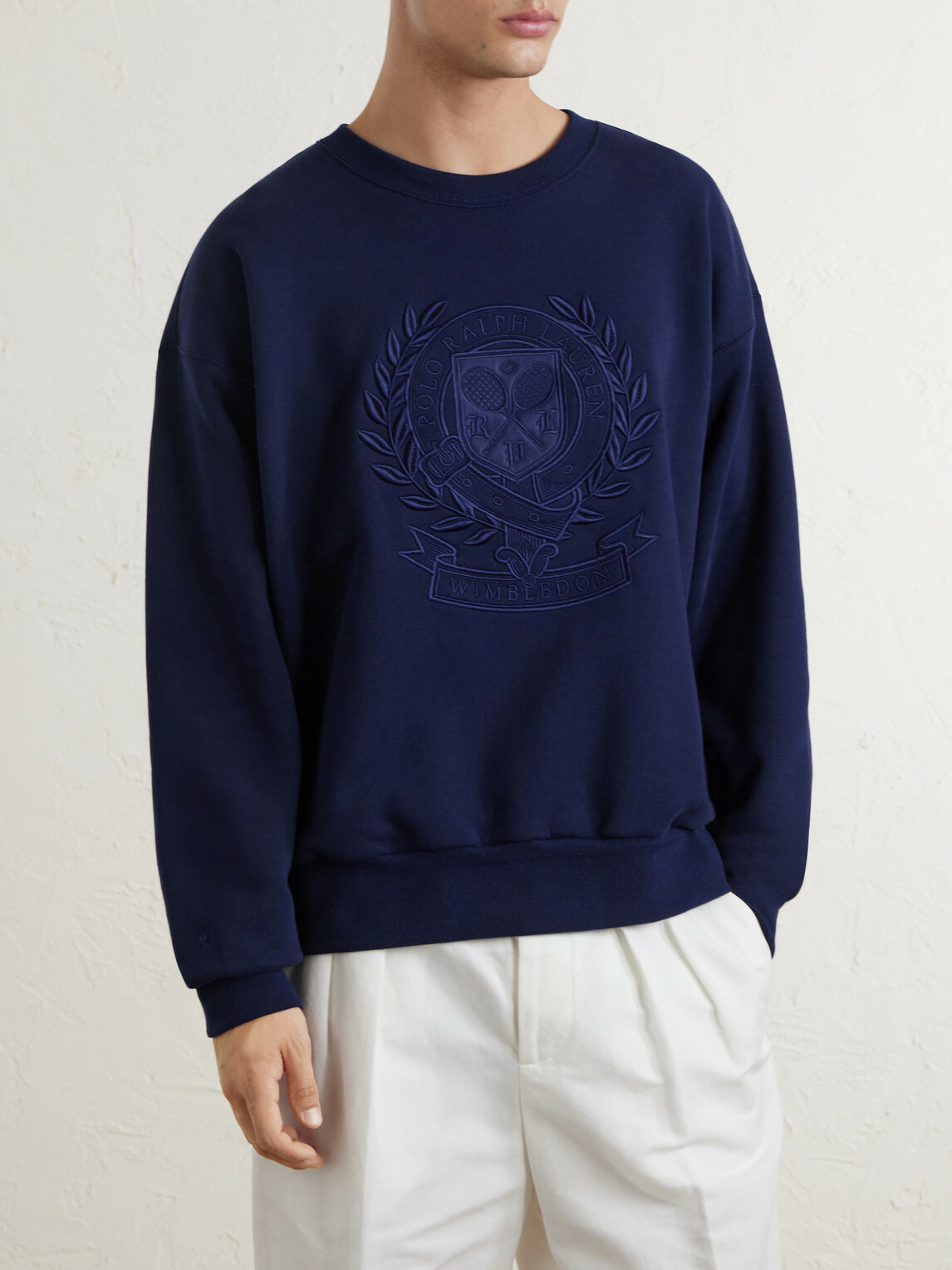 Polo Ralph Lauren - Wimbledon Logo-Embroidered Cotton Sweatshirt - Blue