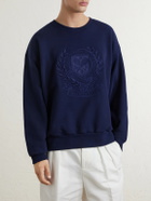 Polo Ralph Lauren - Wimbledon Logo-Embroidered Cotton Sweatshirt - Blue