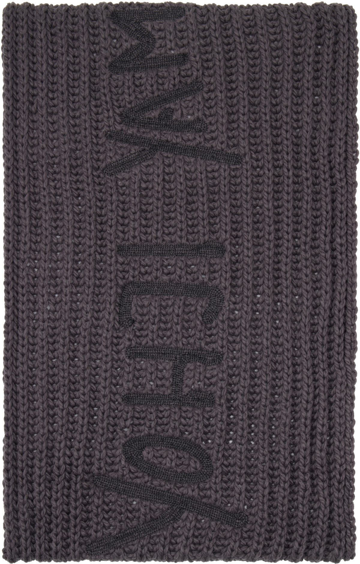 Y-3 Gray Oversized Chunky Knit Scarf